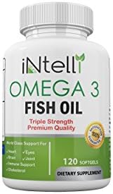 Omega 3 Fish Oil (120 Softgels Count) Triple Strength Supplement, EPA (360mg) DHA (240mg)