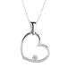 10k White Gold Floating Solitaire Diamond Heart Pendant (0.05 cttw, H-I color, I1-I2 clarity), 18''