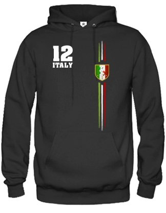 ITALY FAN SHIRT – ITALIEN – HERREN UND DAMEN – HOODIE in Schwarz by Jayess Gr. L