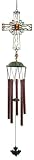 34 inch Wire Frame Cross With Orange Resin Tubular Wind Chime