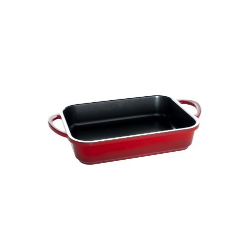 Nordic Ware Pro Cast Traditions Enameled Rectangle Baking Pan, 9-Inch by 13-Inch, Cranberry