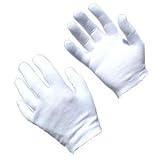 Ladies White Cotton Lightweight Lisle Gloves - 12 pair