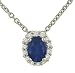 Oval Sapphire (1.27ct) & Pave Diamond (.26ct) Pendant