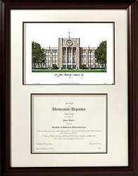 St. John's University Graduate Framed Lithograph w/ Diploma Opening