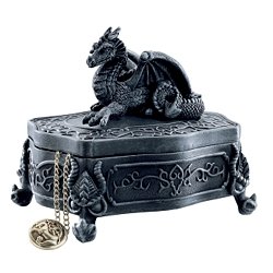 Gothic Medieval Dragon Lidded Jewelry Box