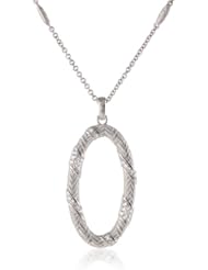 Judith Ripka "Mercer" Woven Berge Open Oval Pendant Necklace 36"