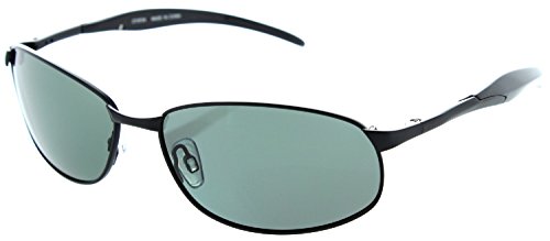 Fiore Metal Frame Polarized Fisherman Sunglasses Golf Cycling Flying Outdoor Sports (Black/Green)