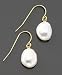 Fresh by Honora 14k Gold White Baroque Cultured Freshwater Pearl Earrings (9-10mm)