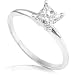 1/2carat Princess Cut Diamond Solitaire Ring in 14K White Gold (HI/I1)