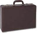 Quindici Buffalo Leather Expanding Attache Case - Brown