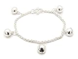 Toddler or Childs Sterling Silver 5.25 Jingle Bell Chain Bracelet