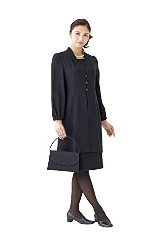 (モノワール) MONOIR 喪服 レディース 礼服 大きいサイズ 二枚重ね 前開き 授乳 ブラックフォーマル ワンピース オールシーズン 02P33272