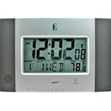 Silver Wall Clock with Radio Control