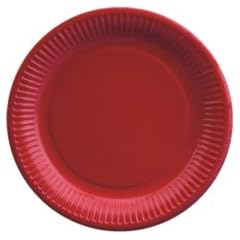 50 Teller, Pappe rund � 23 cm rot