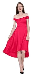 Cocktail Fit-and-Flare Off the Shoulder Asymmetric Polyester/Satin Evening Dress/Bridesmaid Dress 