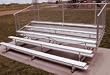 27' Portable Stadium Galvanized 5 Row Bleachers with Chain Link Guard Rails and Double Footboards