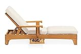 IMAGE OF Grade-A Teak Wood Luxurious Multi Position Sun Chaise Lounger Steamer with Tray [Model:CR]
