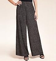 Pleat Front Spotted Wide Leg Trousers
