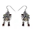 Womens Earrings in Sterlong Silver & Multi Gemstones 2 inches (pndts043erng)