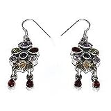 Beaded Earrings in Sterling Silver & Multi Gemstones 2 