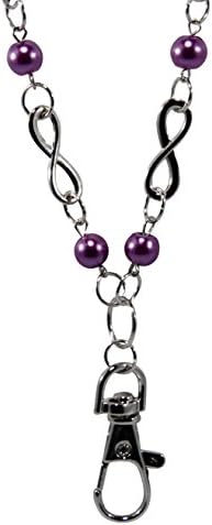 Women's Lanyard - Purple Beaded Infinity Lanyard for Badges, IDs and Keys (Purple)