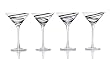 Luigi Bormioli Black Swirl 8-ounce Martini, Set of 4