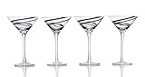 Luigi Bormioli Black Swirl 8-ounce Martini Glass, Set of 4