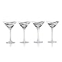 Luigi Bormioli Black Swirl 8-ounce Martini, Set of 4
