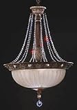 Antique Satin Etched Inverted Pendant Chandelier