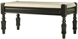 Deluxe Devonshire Bench, 18"Hx40"Wx19.5D, Antique Black with Natural Cushion