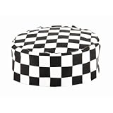 Big Black and White Check Chefs Skullcap