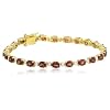 18k Yellow Gold Plated Sterling Silver Garnet and Diamond Accent Bracelet, 7.25"