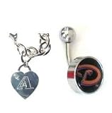 Arizona Diamondbacks Heart Bracelet/Belly Ring Package