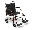 Medline Transport Wheelchair with Brakes, Blue