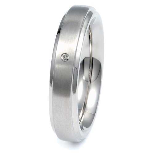 Monomania Damen-Partnerring Edelstahl 1 Diamant 0,04 ct wei&szlig; Gr. 59 (18.8) 20354-59 Preisvergleich