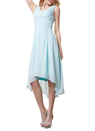 Hanxue sleeveless Double-V Party Dress Hi-lo Formal Bridesmaid Dresses