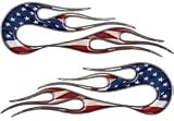 Old School Style Flames in American Flag