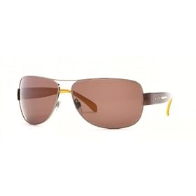 BVLGARI BV 5001 138 73 BROWN AVIATOR STYLE METAL SUNGLASSES.