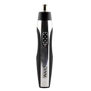 Wahl 5546-200 Ear, Nose and Brow 2-in-1 Deluxe Lighted Trimmer, Black/silver