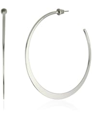 Jules Smith "Americana Classic" Sterling Silver-Plated Hoop Earrings 2.25 Inches