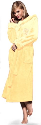 L & L - Mesdames Peignoir avec Capuche / Veste Sauna Doux - Fabriqué en UE (Banane, L/XL) L & L - Mesdames Peignoir avec Capuche / Veste Sauna Doux - Fabriqué en UE (Banane, L/XL)