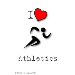 I Love Athletics Ein Blatt von 21 Photo Glossy Sticker, jeder Sticker 6,35 cm x 3,8 cm