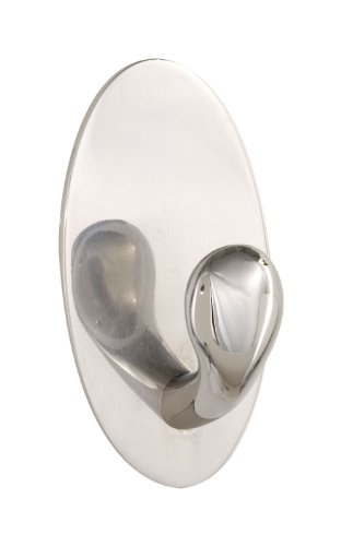 Wenko 4466370100 Wandhaken Imperia - gebogene Form, selbstklebend, Edelstahl gl&auml;nzend, rostfrei, 2 x 6.5 x 3.5 cm
