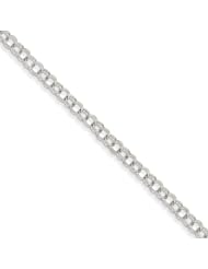 14k White Gold Double Link Charm Bracelet