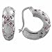 Sterling Silver Hoop Genuine Ruby Earrings