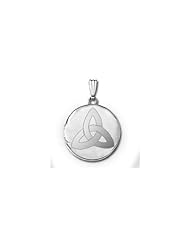 Sterling Silver Round Celtic Knot Picture Locket - 3/4 Inch x 3/4 Inch and 1 Inch x 1 Inch