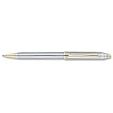 Cross Townsend, Medalist, Ballpoint Pen, Polished Chrome and 23 Karat Gold Plated Appointments (502)