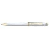 Cross Townsend Medalist Ball-Point Pen In Polished Chrome and 23 Karat Gold Plate (502)