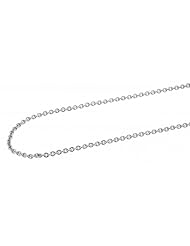 Ladies Real Solid 18K White Gold Italy Cable Link Chain Necklace 18" 2.2 Grams