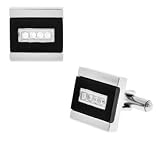 Young & The Restless ~ Victor Newman ~ Black Onyx CZ Cubic Zirconia Men's Dress Cuff Links Sterling Silver